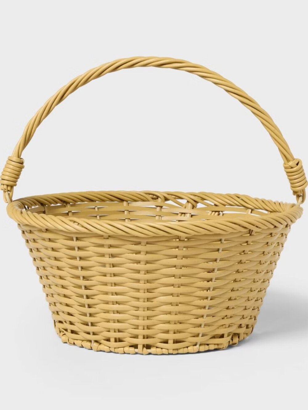 14" Plastic Willow Basket - Natural